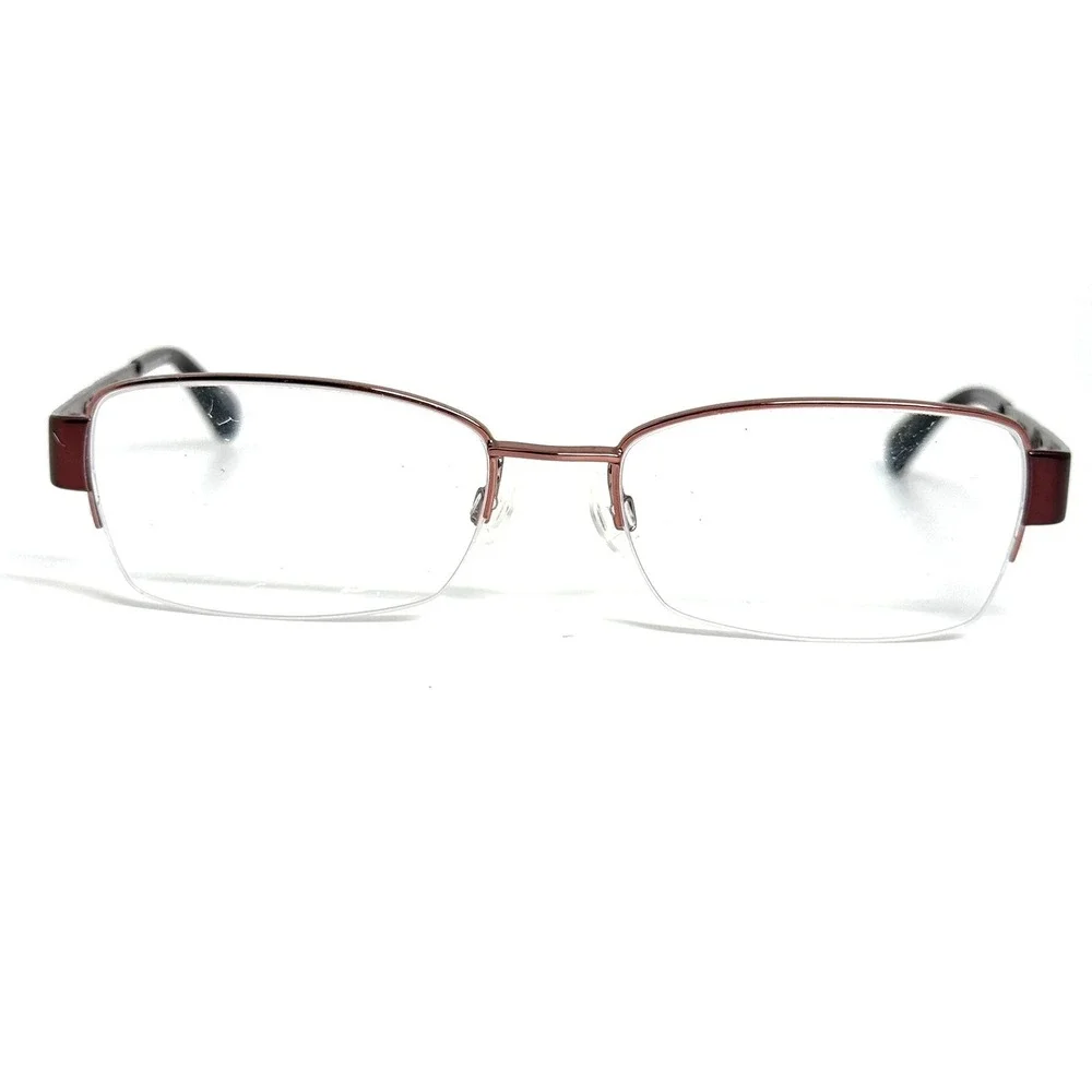Elle EL18799 Burgundy Red Semi Rimless Rectangular Eyeglass Frames 53-17-135